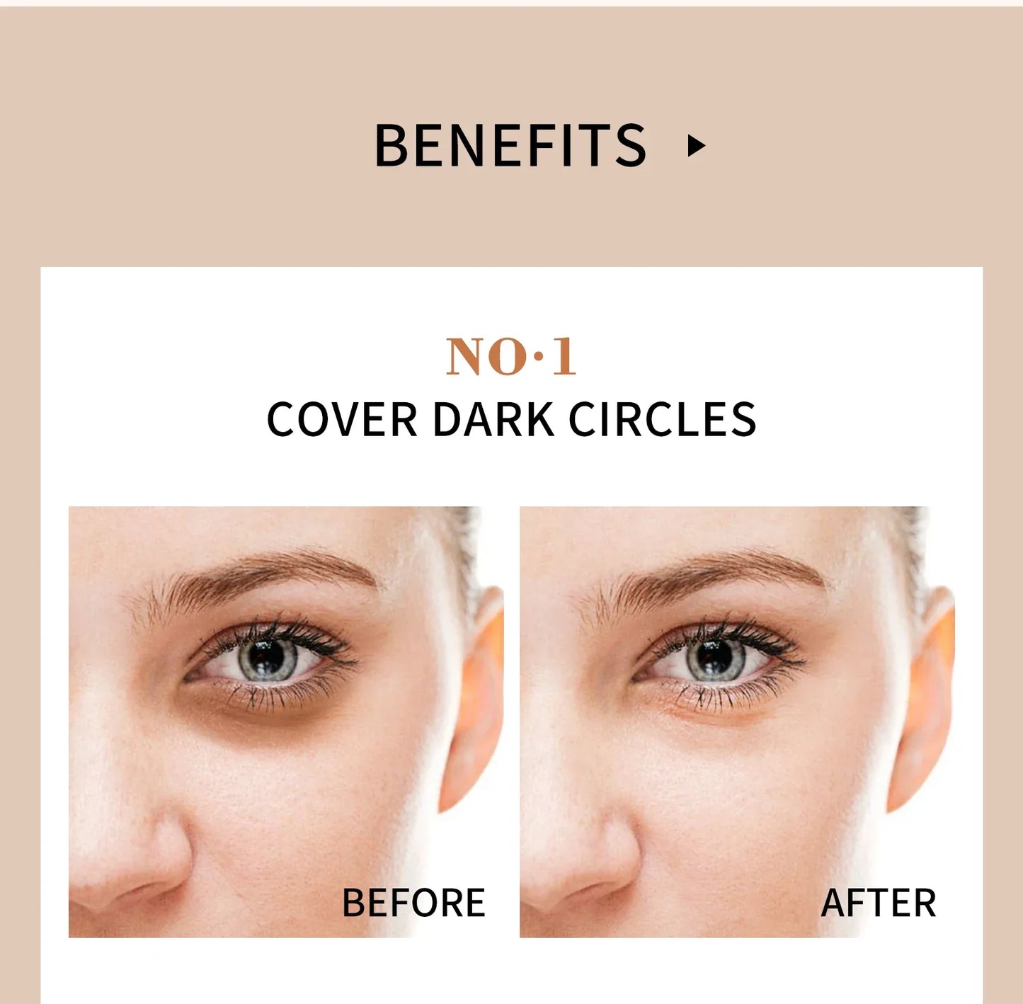 High Coverage Concealer – Anti-Dark Circle, Freckle & Long-Lasting Waterproof BB Cream Foundation for Face Makeup