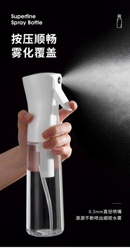 Refillable Hair Spray Bottle – 200/300/500ml Continuous Mist Water Sprayer for Salon & Home Hair Care