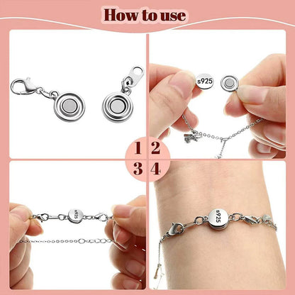 925 Silver Magnetic Jewelry Clasp - Round Necklace Closure & Clasp Converter for DIY Jewelry Making