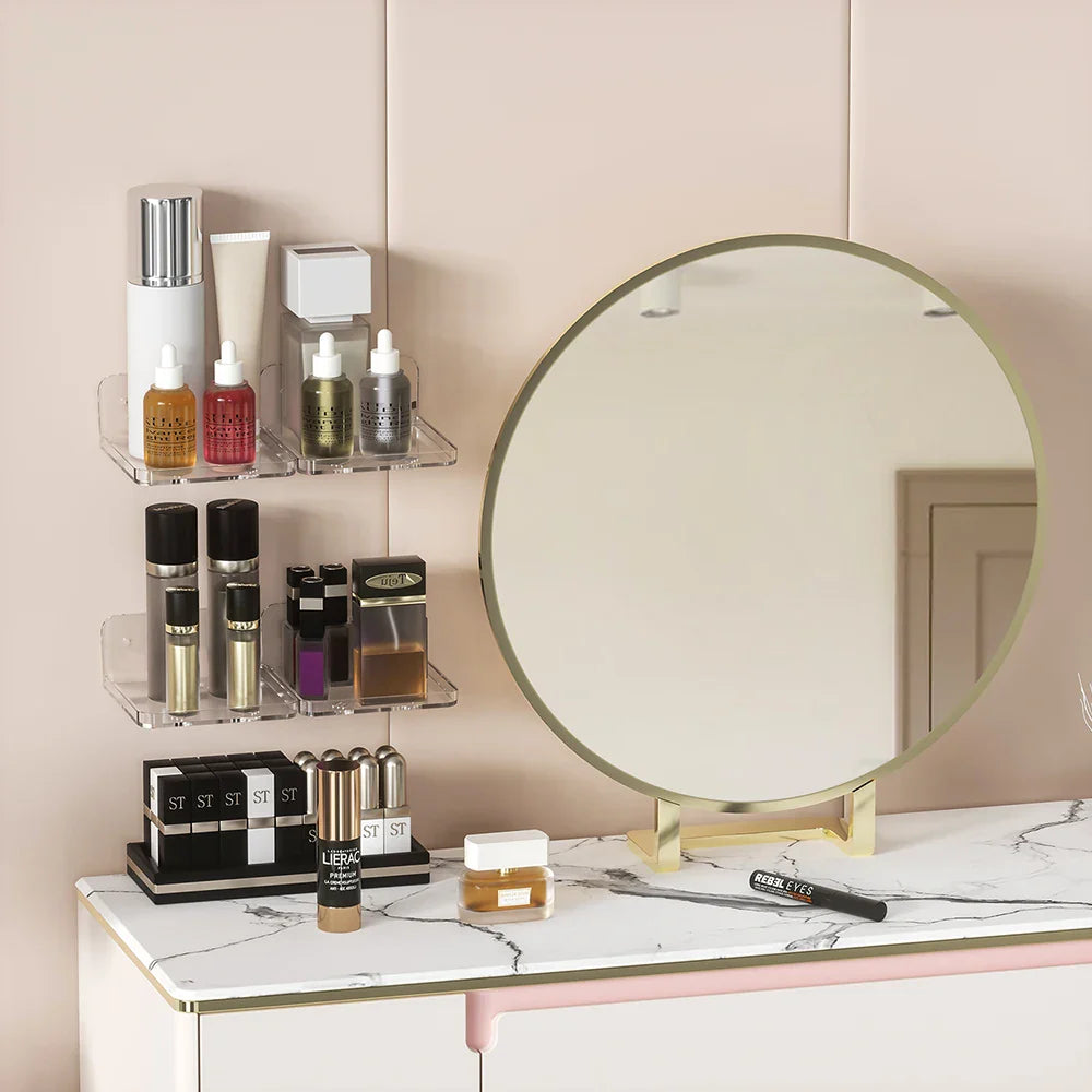 Adhesive Floating Shelf – Wall-Mounted Clear Plastic Shelf for Small Items, Soundbar & Smart Speaker, No Drilling