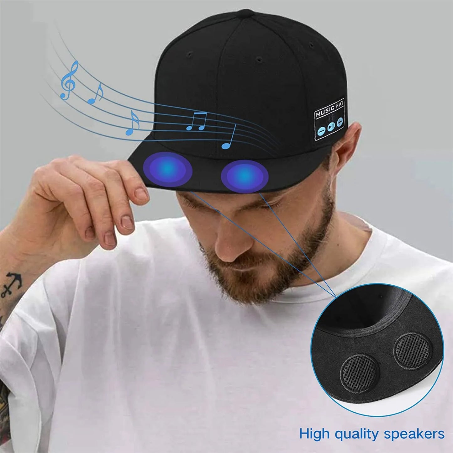 Upgrade Your Outdoor Experience with New Multifunctional Bluetooth Hat: Detachable Wireless Speakers, Adjustable Music Baseball Cap - Perfect for Running & Sports, Great Gift Idea