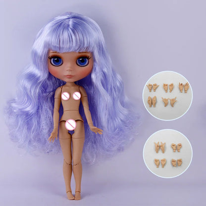 ICY DBS Blythe Doll – Tan Skin Matte Face with Eyebrows, 1/6 BJD Joint Body, Anime Christmas Gift
