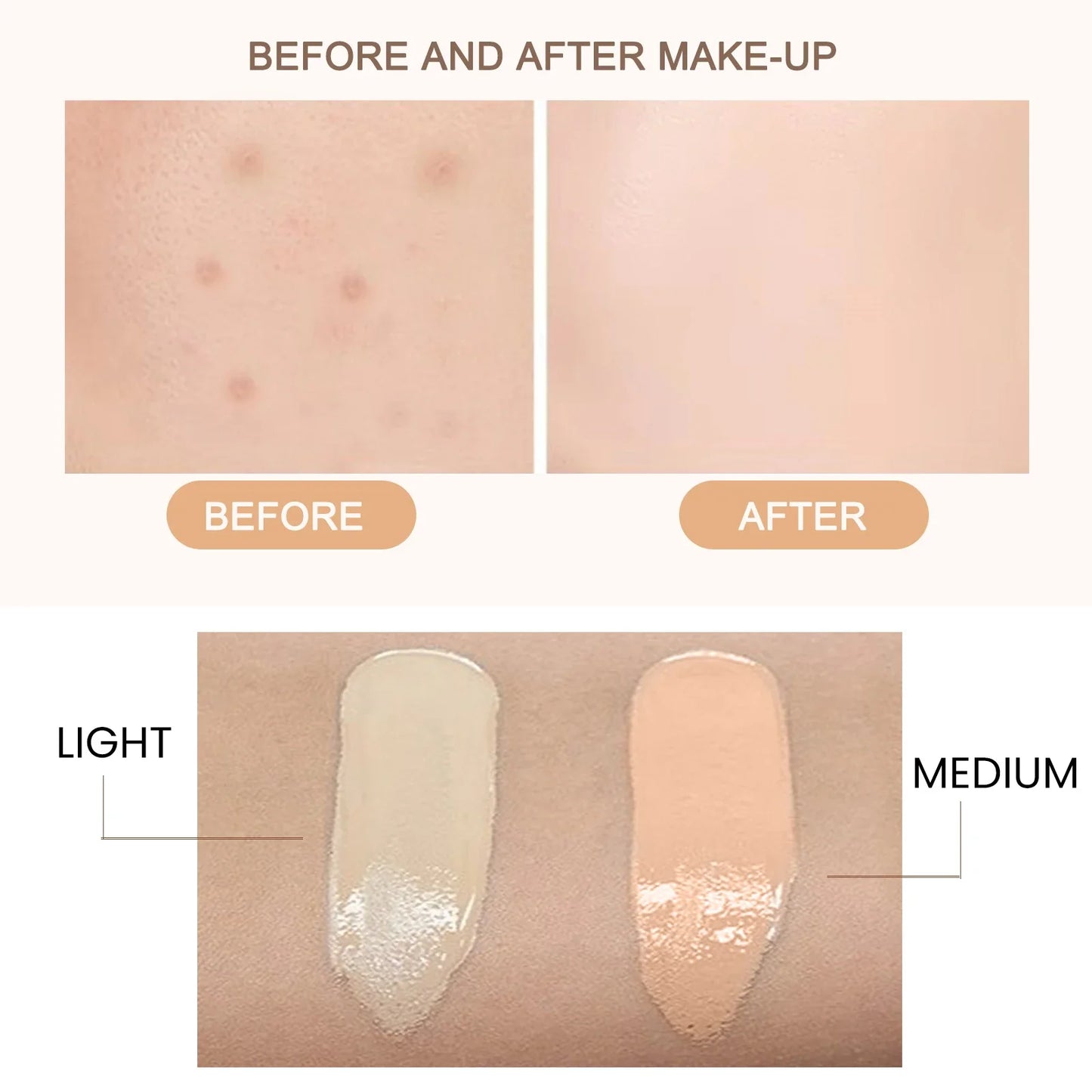 Waterproof CC Cream Foundation SPF 50 – Moisturizing Brightening Concealer with Oil Control, Sun Protection Makeup (1/2/3pcs)