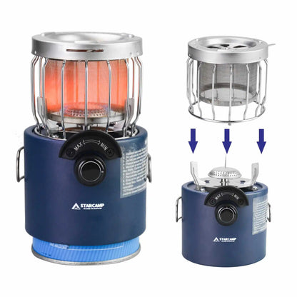 STARCAMP 2000W Mini Gas Heater & Stove – 2-in-1 Outdoor Camping, Hiking, Backpacking & Picnic Heater