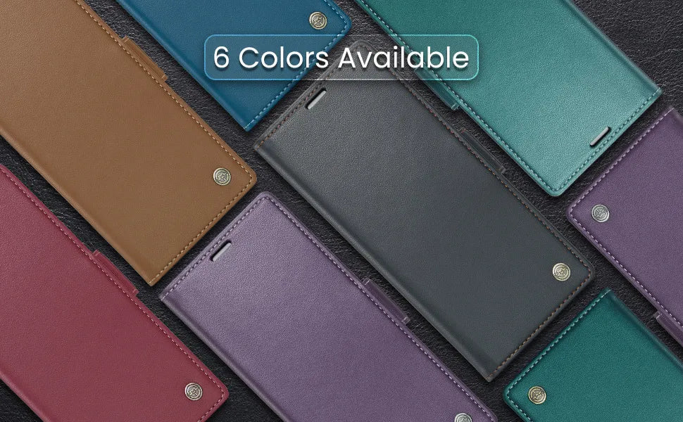 Magnetic PU Leather Phone Case for Samsung Galaxy Z Fold 7/6/5 — Fold6/5 5G Wallet Card Holder Shockproof Cover