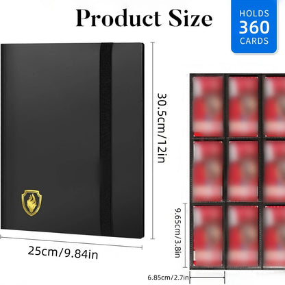 360 Pocket Trading Card Binder – 9 Pocket Side-Loading Album for Yugioh, MTG & TCG Cards