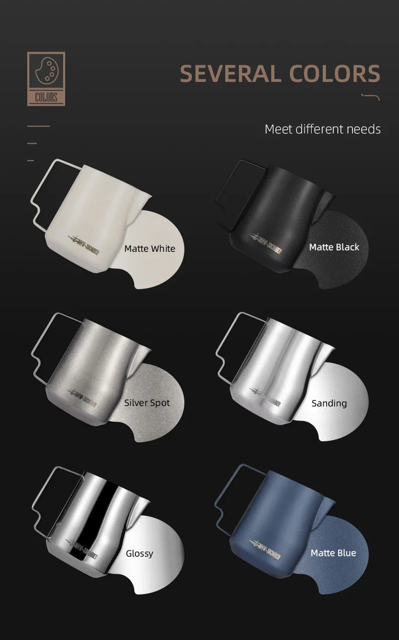 MHW-3BOMBER Turbo Milk Frothing Pitcher – 350ml/450ml Steaming Jug for Professional Foam, Home Barista & Kitchen Use