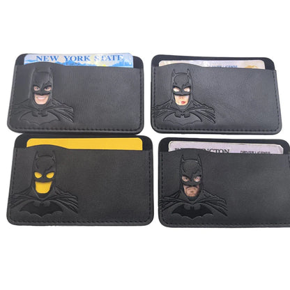 Leather Bat ID Card Holder Wallet – Personalized Superhero Mask Card Holder Gift