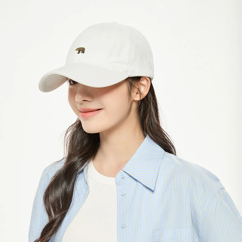 Spring Summer Polar Bear Embroidery Baseball Cap – Unisex Cotton Snapback Sun Hat