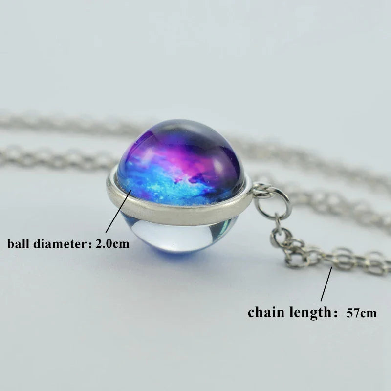 Luminous Zodiac Constellation Necklace – Starry Sky Glass Ball Pendant for Men & Women, 12 Astrology Signs Gift