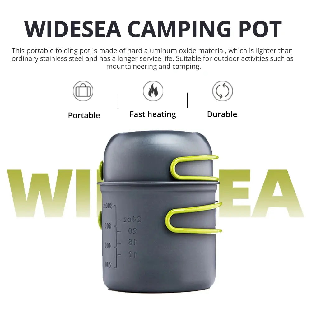 Ultralight Camping Cooking Utensils Set - Widesea Outdoor Tableware Pot Set for Hiking, Picnic, Travel, & Tourist Adventures - Durable Dishes Supplies Equipment
