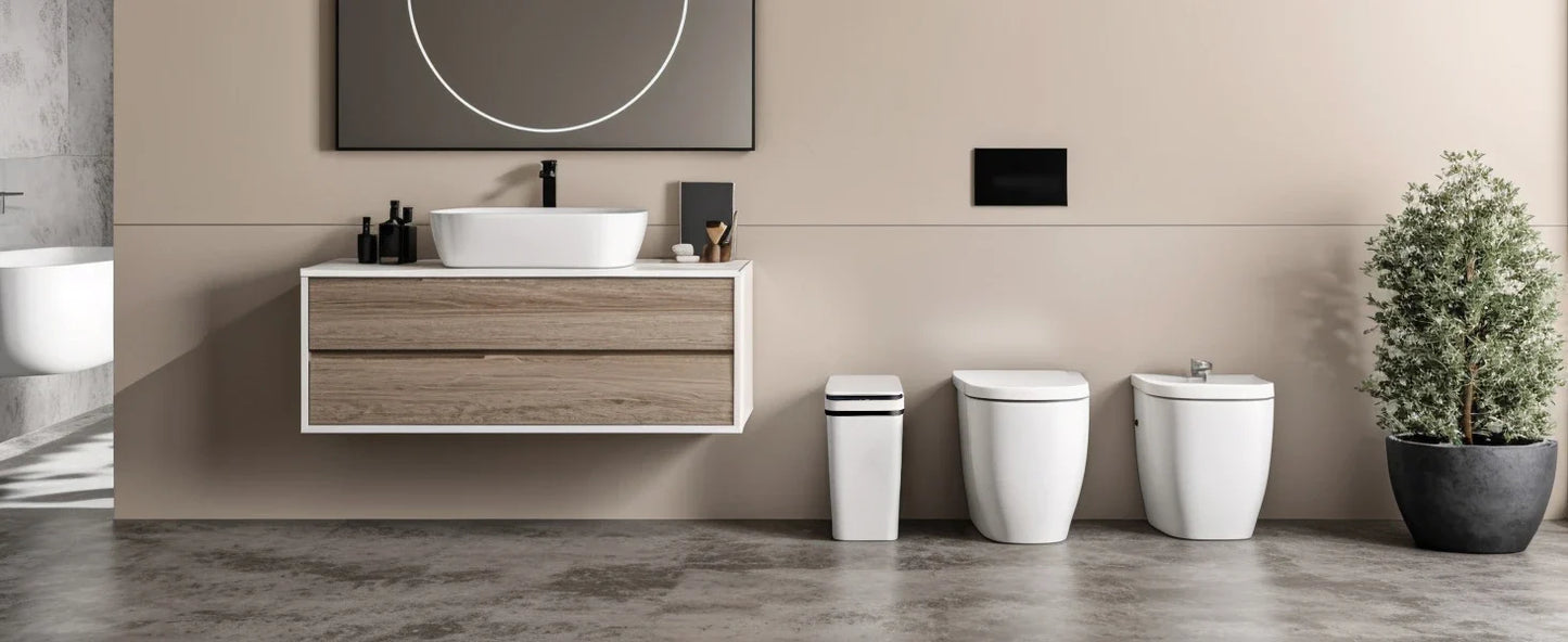 2-Pack 12L Touchless Automatic Trash Cans – Motion Sensor Slim Bins with Lids for Bathroom, Bedroom, Office (White)