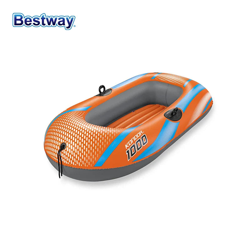 Bestway 61136/61140/61142/61146 Heavy-Duty Inflatable Kayak – 1-3 Person PVC Rafting Boat for Adventure & Thrilling Rides