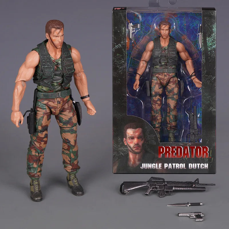 2026 NECA Predator Jungle Extraction Dutch Action Figure – Arnold Schwarzenegger Collectible Statue Model Desktop Decoration Toy Gift