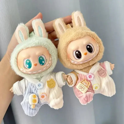 Mini Plush Doll Clothes Set – Kpop EXO Labubu V1 V2 Idol Doll Pit Strip Climbing Suit & Accessories, Clothing Gift