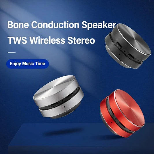 Bone Conduction Bluetooth Speaker – Vibration Stereo Audio, TWS Wireless Mini Portable Metal Speaker, Smallest Design