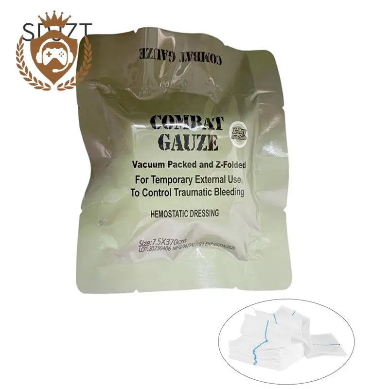 Kaolin Hemostatic Gauze Z-Fold – Emergency Trauma Wound Dressing for IFAK, Tactical & Military First Aid Kits