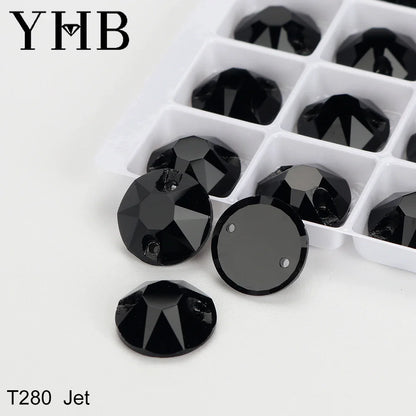 YHB XIRIUS AB Moonlight Glass Crystal — Flatback Sew-On Rhinestones for Garments, Clothes & Bags