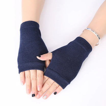 Women’s Stylish Winter Fingerless Gloves — Hand Warmer Arm Crochet Knitting Faux Wool Mittens with Twist Pattern