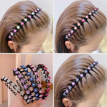 New Non-slip Rhinestone Headbands – Solid Wave Hairbands for Women & Girls, Bezel Fashion Hair Hoop, Boutique Hair Accessories