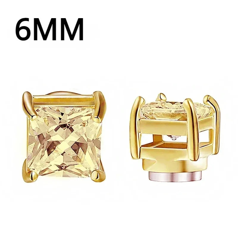 Crystal Magnetic Ear Studs – Punk Round Zircon Non-Piercing Earrings for Men & Women