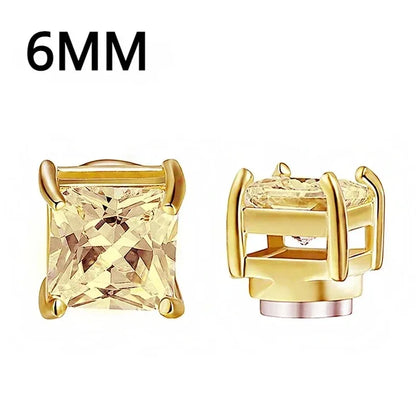 Crystal Magnetic Ear Studs – Punk Round Zircon Non-Piercing Earrings for Men & Women