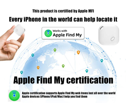 Mini Tracking Device for Apple Find My — Smart iTag Bluetooth GPS Tracker for Keys, Child, Pet & Car, iOS Compatible