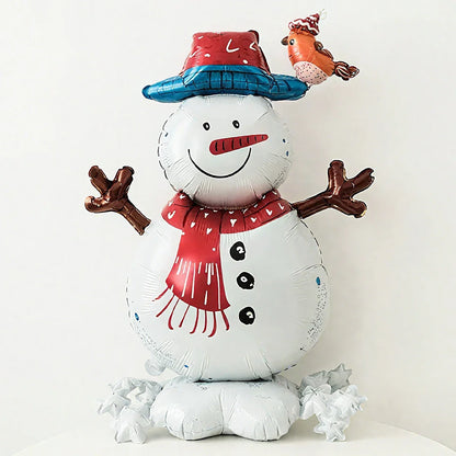 Standing Christmas Snowman Balloon – Winter Holiday Party Decoration for Xmas Theme and Festive Celebrations
