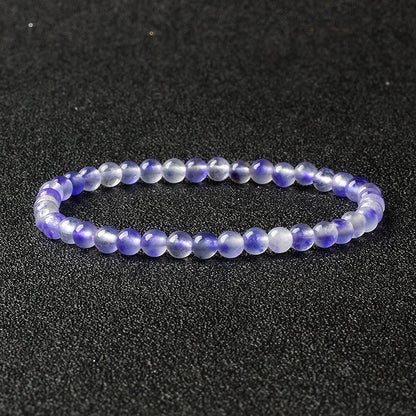 4mm Natural Stone Bead Stretch Bracelet for Men & Women – Agate Lava Handmade Reiki Crystal Jewelry