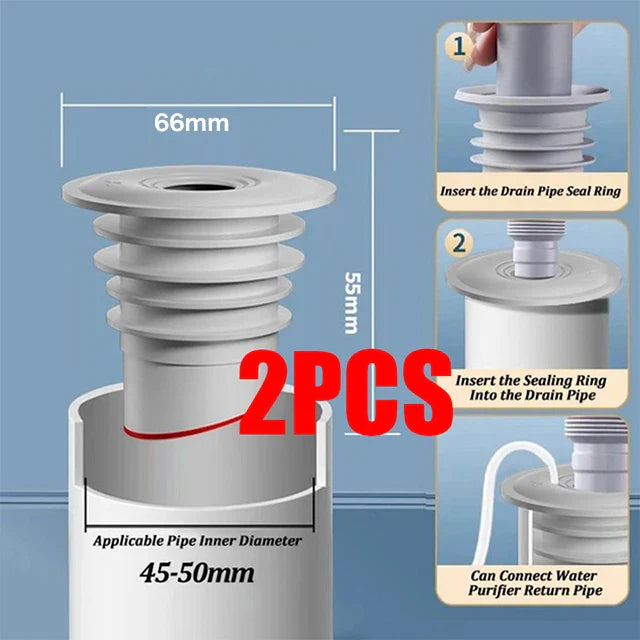 Silicone Bathroom & Kitchen Sink Seal Ring – Anti-Odor, Leak-Proof Floor Drain & Washing Machine Pipe Connector