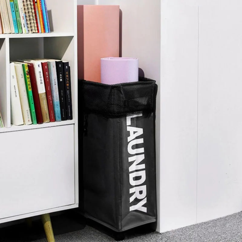 Large Capacity Laundry Basket with Wheels — Foldable Waterproof Storage Bag for Clothes, Yoga Mats, and Multifunctional Use