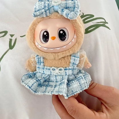 Mini Doll Clothes Outfit - Kpop EXO Labubu Idol V1 V2 Skirt & Sweater Set, Korea-Inspired Gift