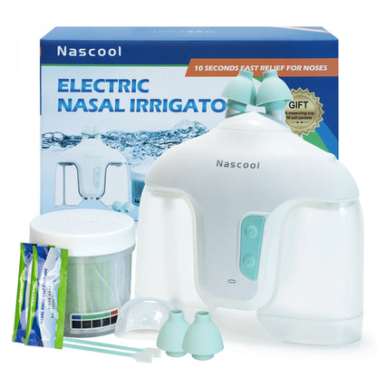 Electric Nasal Irrigation System – Includes 50 SaltPods, Nose Washer & Sinus Rinse Cleaner for Congestion Relief