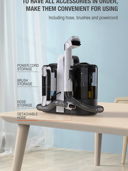 Mamnv Spot Cleaner - 600/450W Handheld Carpet Cleaner with 15/11KPa Suction, Integrated Spray Suction Machine for Sofas & Curtains