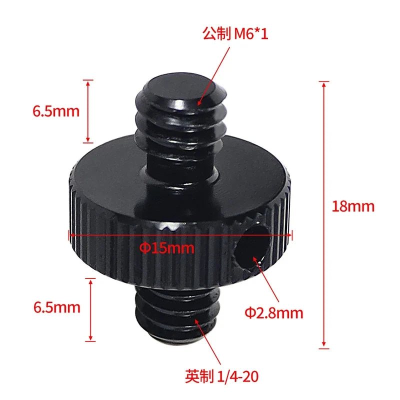 Reinforced Camera Screw Adapter - 1/4 to 3/8 Inch Male Female Thread Converter for Tripod Monopod Ball Head Light Bike Mount