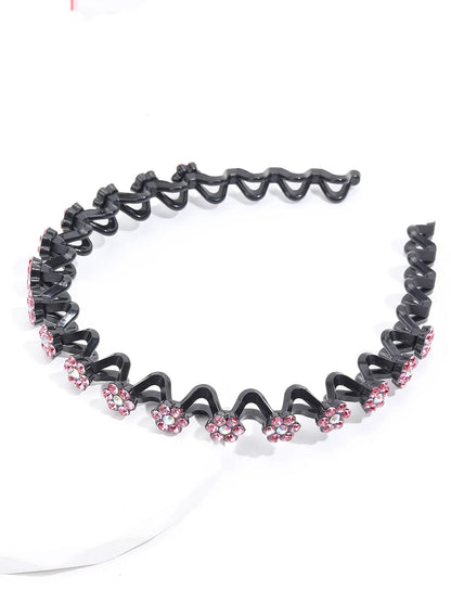 New Non-slip Rhinestone Headbands – Solid Wave Hairbands for Women & Girls, Bezel Fashion Hair Hoop, Boutique Hair Accessories
