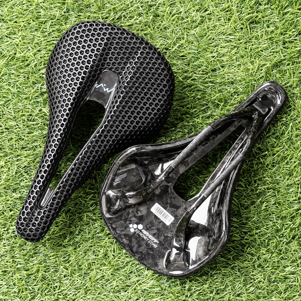 RYET 3D Printed Carbon Bike Saddle — 140/143mm Lightweight Road & MTB Cycling Seat with EVA Cushion