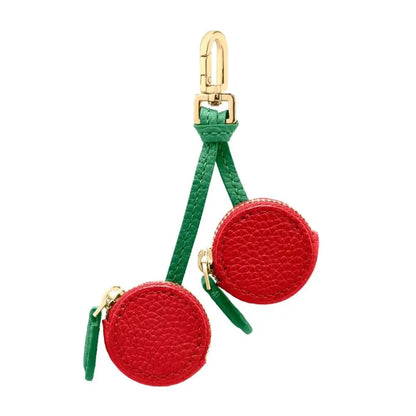 Cute Fruit-Shaped Leather Coin Purse – Mini Zipper Wallet & Earphone Bag Keychain Pendant for Women & Girls Gift