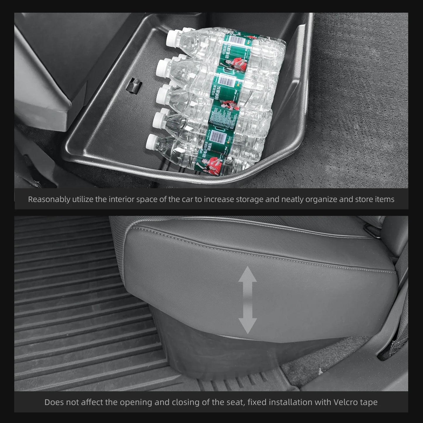 Tesla Cybertruck 2024–2025 Under Seat Storage Box Set – Rear Seat Lower Organizer Case, Car Interior Hidden Storage Accessories