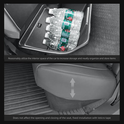 Tesla Cybertruck 2024–2025 Under Seat Storage Box Set – Rear Seat Lower Organizer Case, Car Interior Hidden Storage Accessories