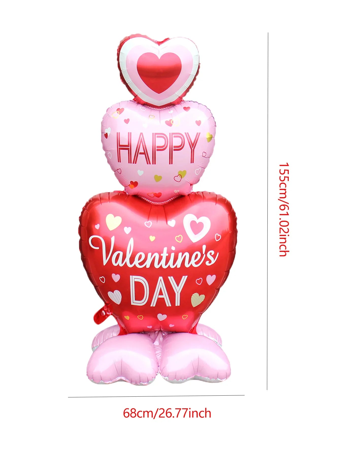 Happy Valentine’s Day Heart Balloon Stand Set – Love Bear & Heart-to-Heart Balloons Wedding Party Decoration