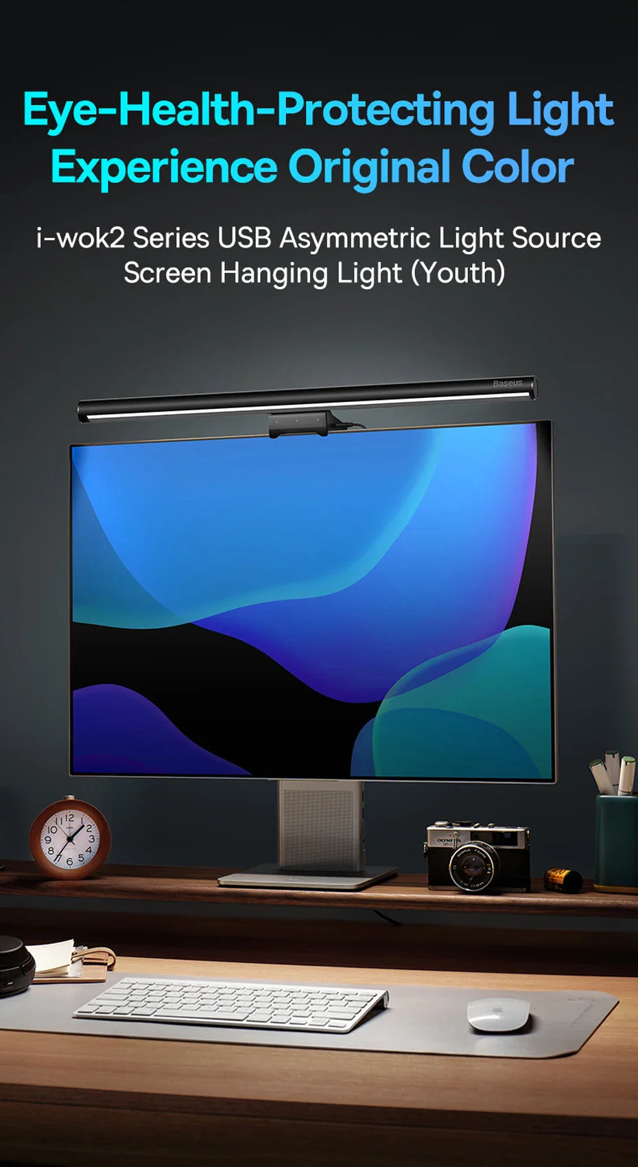 Baseus Screen Light Desk Lamp – USB Hanging LED Light for Computer Monitor, Laptop, and Study Reading