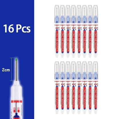 2cm Waterproof Deep Hole Marker Pen - Long Head Carpenter Markers for Metal Woodworking Tools 4-80pcs