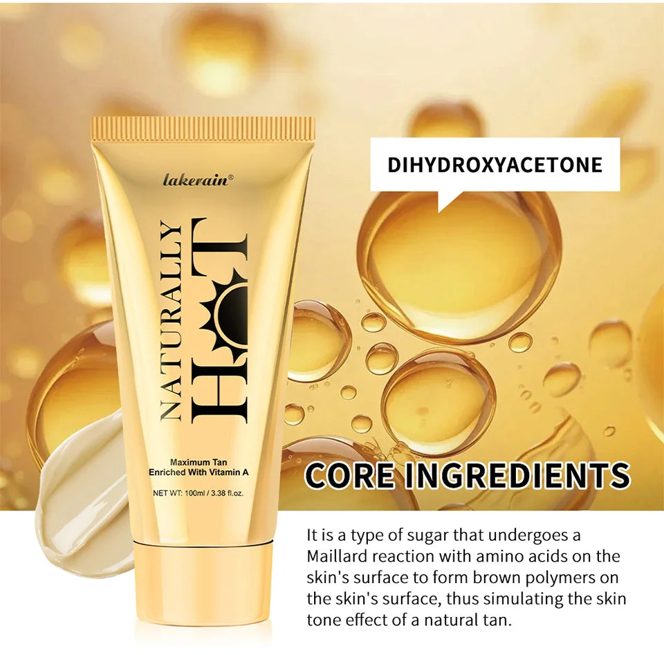 AG Hot Tanning Cream — Long-Lasting Bronzer for Smooth, Non-Sticky Skin, Suitable for All Skin Types