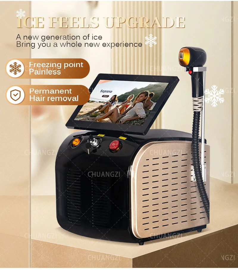 2025 3000W Alexandrite Ice Platinum Diode Laser Epilator - Professional Permanent Hair Remover for Women