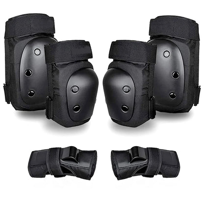 Adult/Kids 6-in-1 Protective Gear Set – Knee Pads, Elbow Pads & Wrist Guards for Skating, Skateboarding, Scooter & BMX