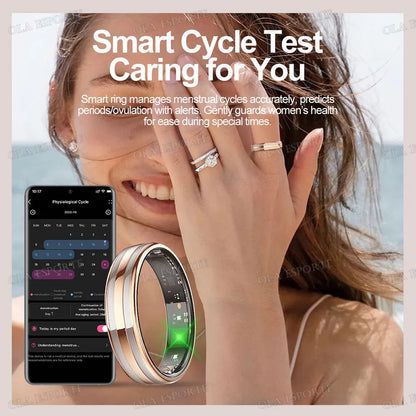 Ultra-Thin 6.3mm Smart Ring Health Monitor – Waterproof Fitness Ring with Heart Rate, Body Temperature & Sports Tracking for Men & Women