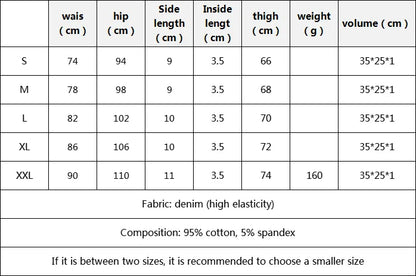 2025 Summer Low-Waist Skinny Denim Shorts — Sexy Stretch Mini Jeans for Women, Sizes S-XXL