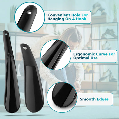 6.29″ & 7.87″ Lightweight Plastic Shoehorn – Travel Shoe Horn Helper for Men, Women & Kids Aid Accessories