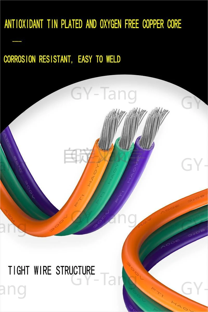 22AWG Flexible Silicone Wire – Stranded Tinned Copper, 5 Colors, 16.4ft/5m or 32.8ft/10m Each for Electrical DIY